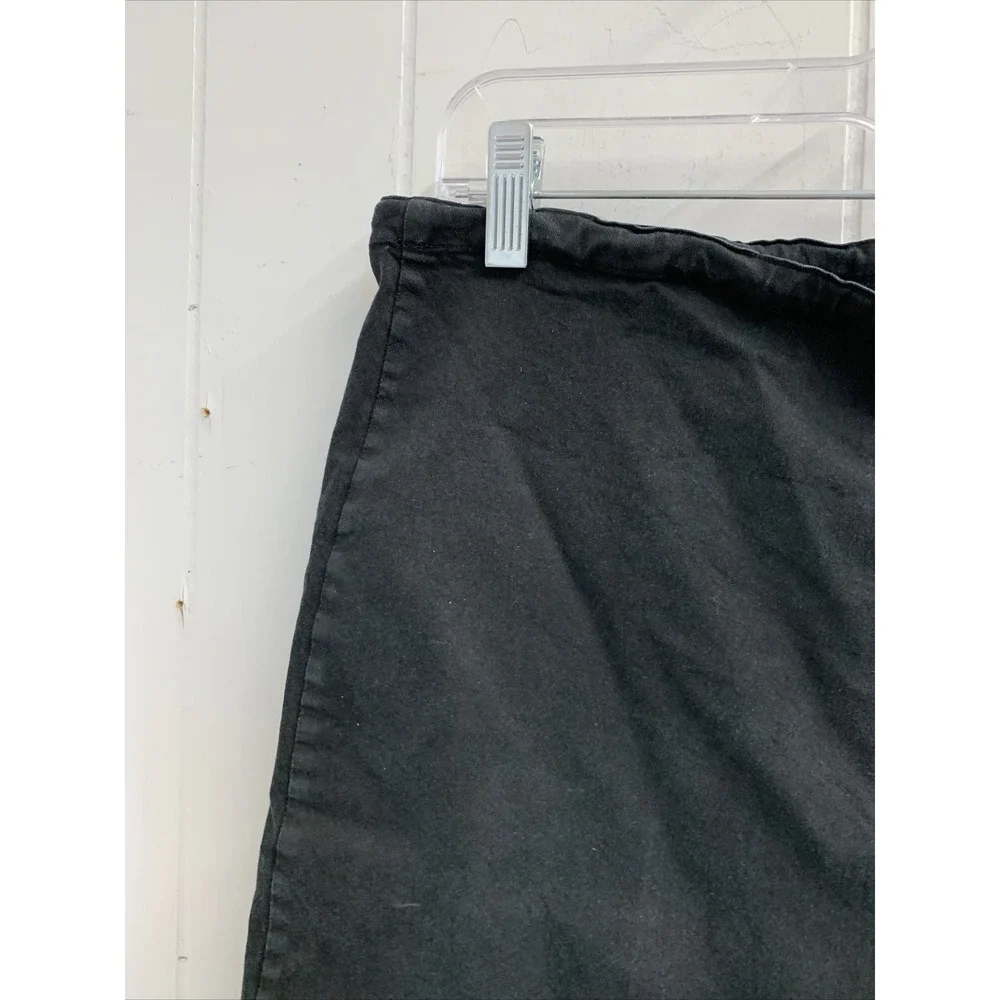 Kavu Skirt Women's Size Large Short Pull On Tie Off Black Slit Casual Cotton‎